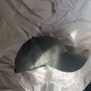 Faux leather grey cap